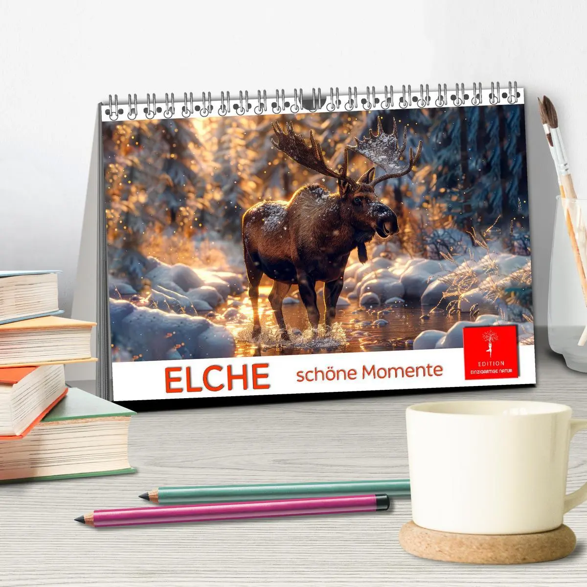 Bild: 9783457412183 | Elche - schöne Momente (Tischkalender 2026 DIN A5 quer), CALVENDO...