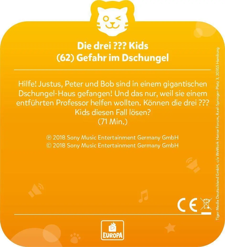 Bild: 4260535482283 | tigercard - Die drei ??? Kids - Folge 62: Gefahr im Dschungel | 2020