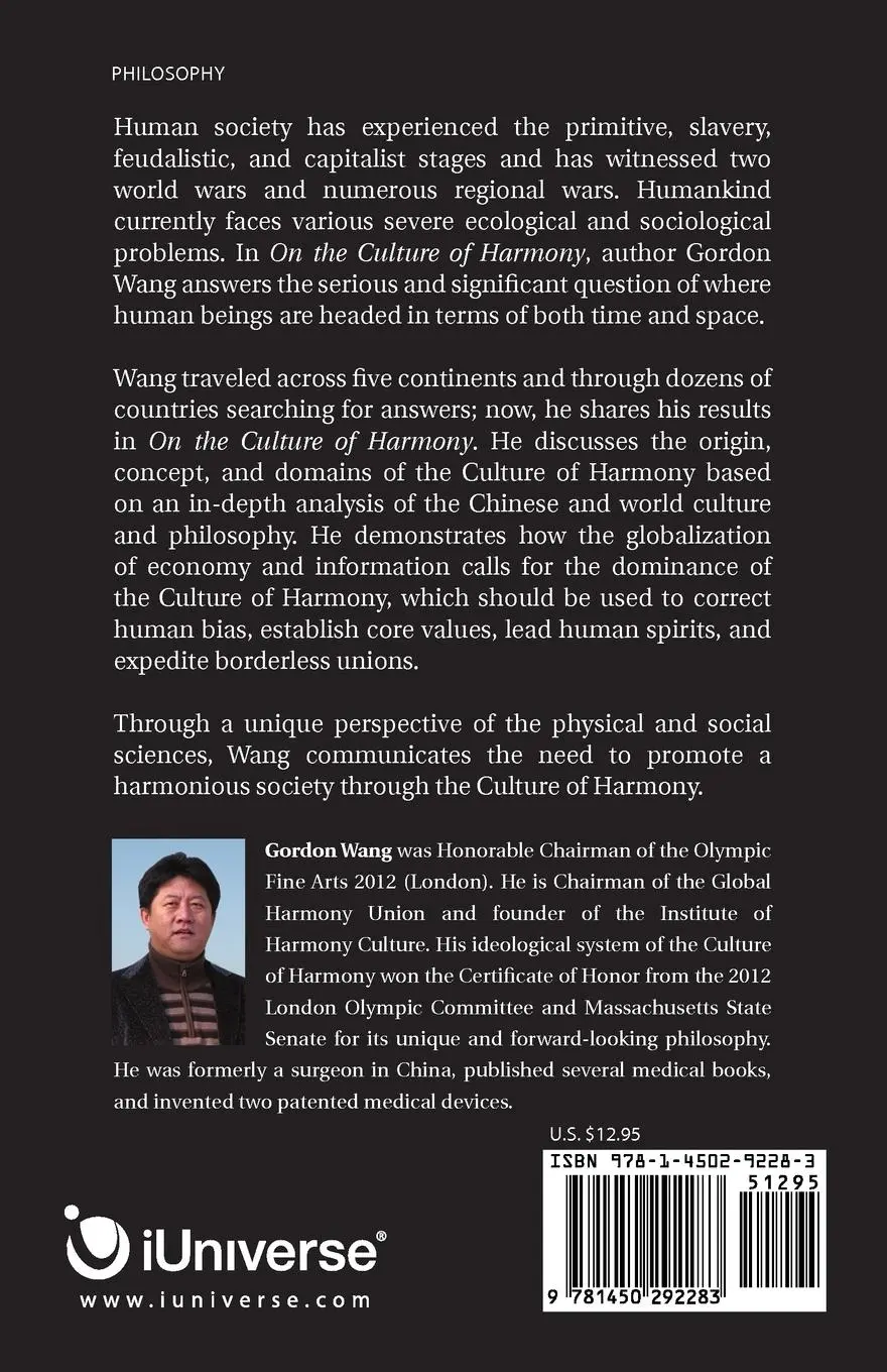Rückseite: 9781450292283 | On the Culture of Harmony | Where Are Human Beings Headed? | Wang
