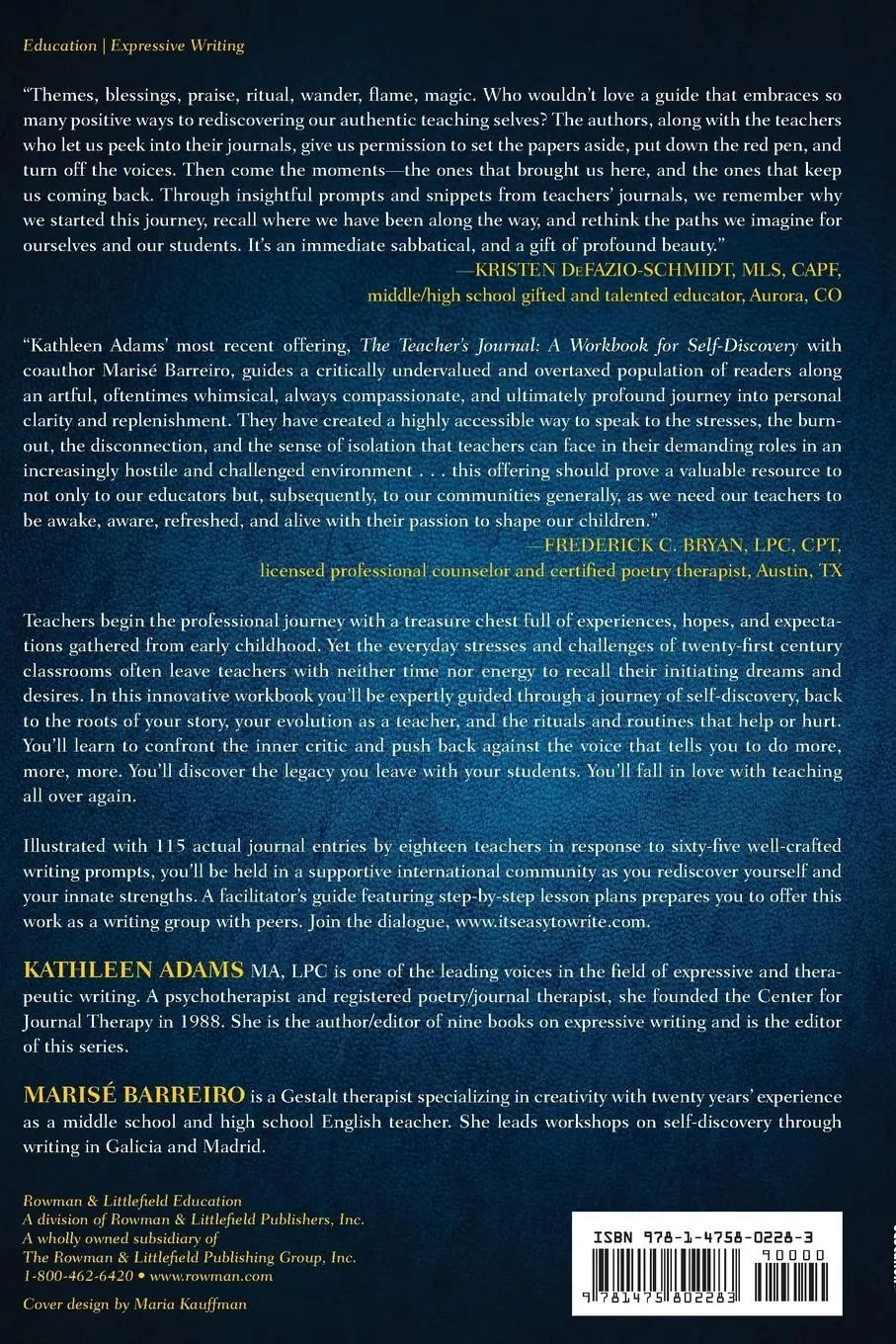 Rückseite: 9781475802283 | The Teacher's Journal | A Workbook for Self -Discovery | Adams (u. a.)
