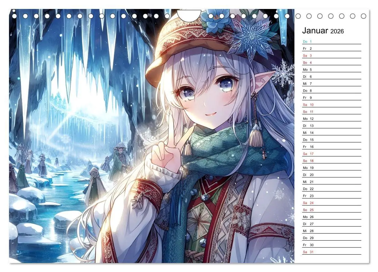 Bild: 9783457332283 | Bezaubernde Manga Elfen (Wandkalender 2026 DIN A4 quer), CALVENDO...