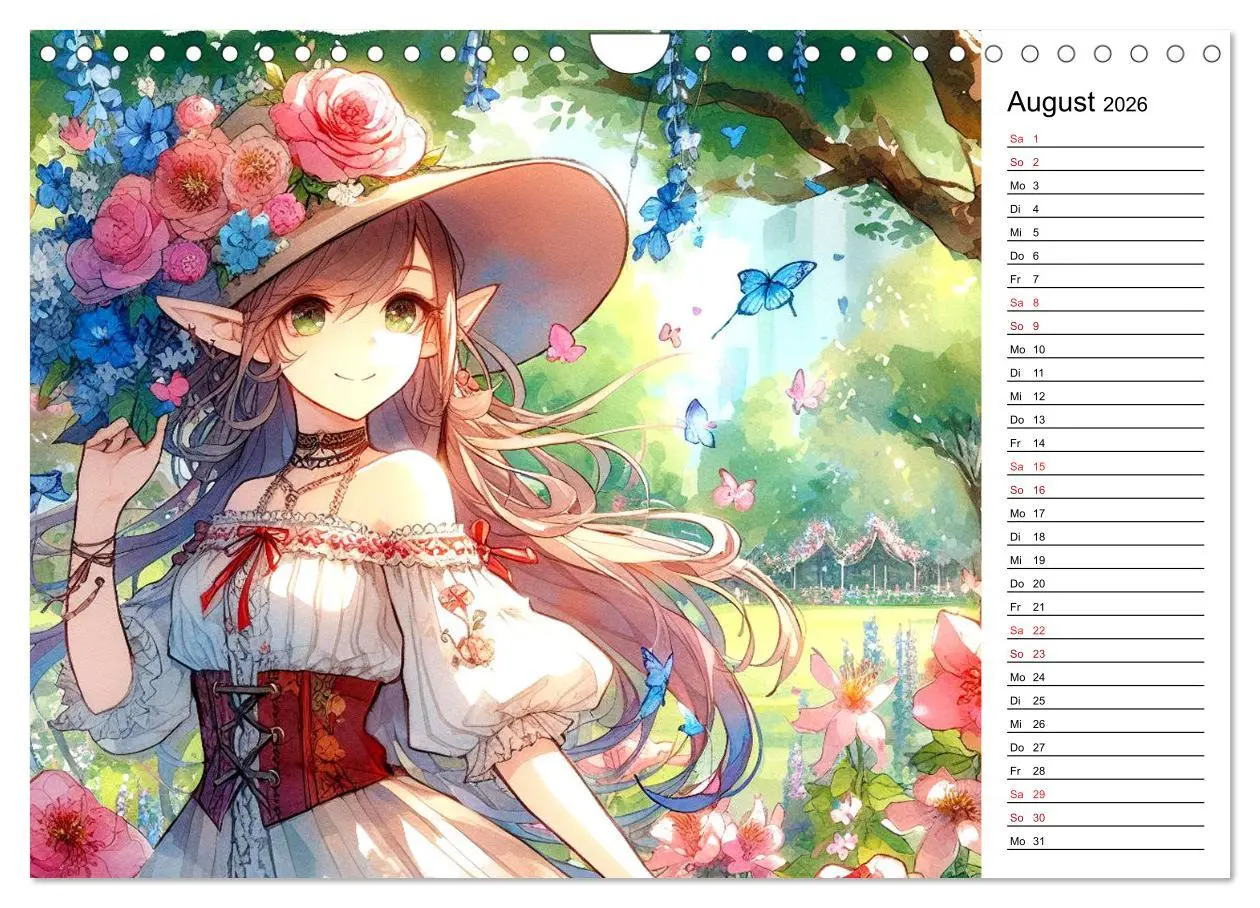 Bild: 9783457332283 | Bezaubernde Manga Elfen (Wandkalender 2026 DIN A4 quer), CALVENDO...