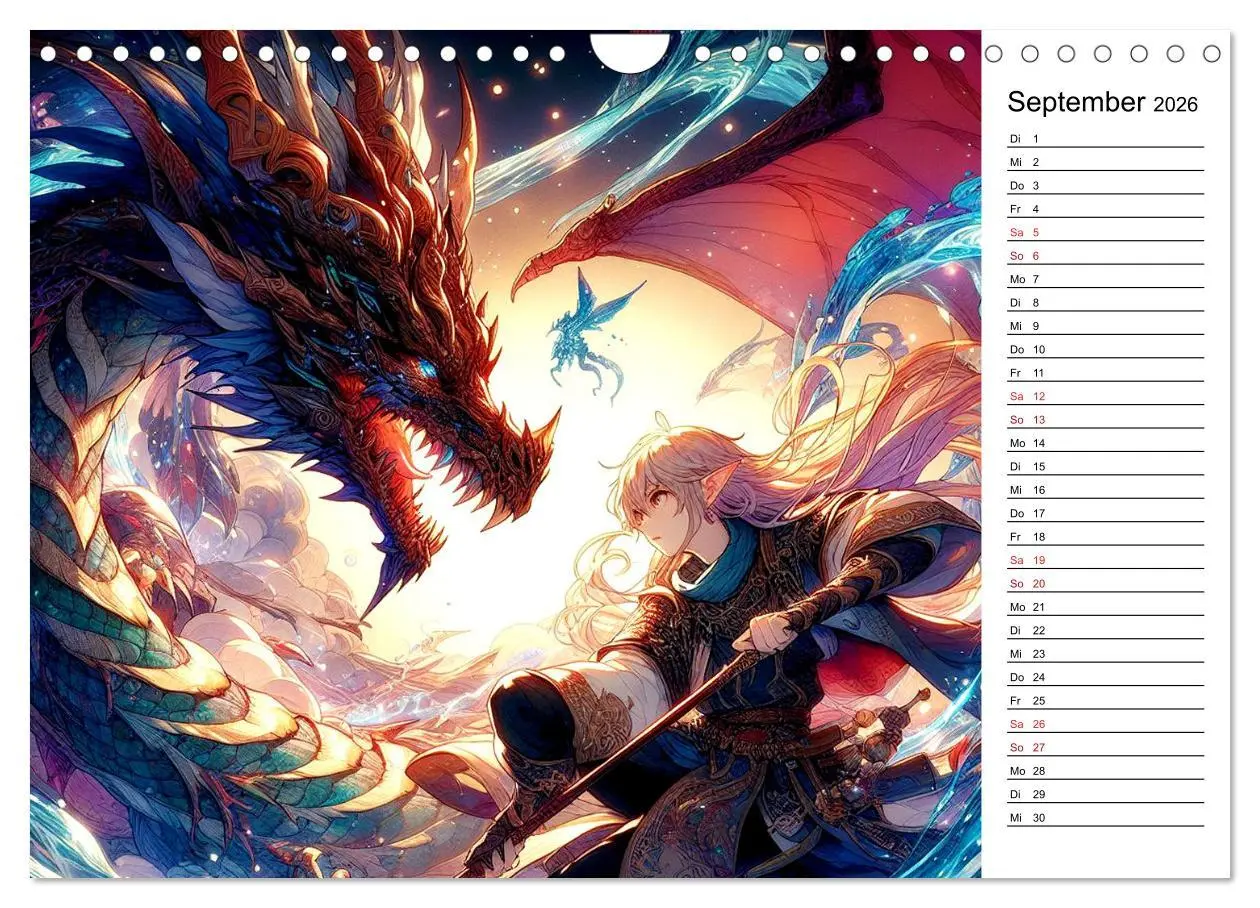Bild: 9783457332283 | Bezaubernde Manga Elfen (Wandkalender 2026 DIN A4 quer), CALVENDO...