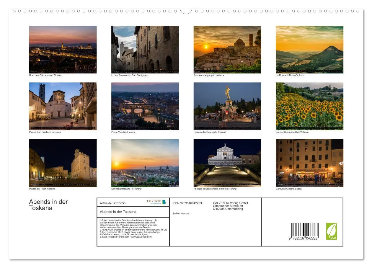 Bild: 9783516042283 | Abends in der Toskana (hochwertiger Premium Wandkalender 2026 DIN...