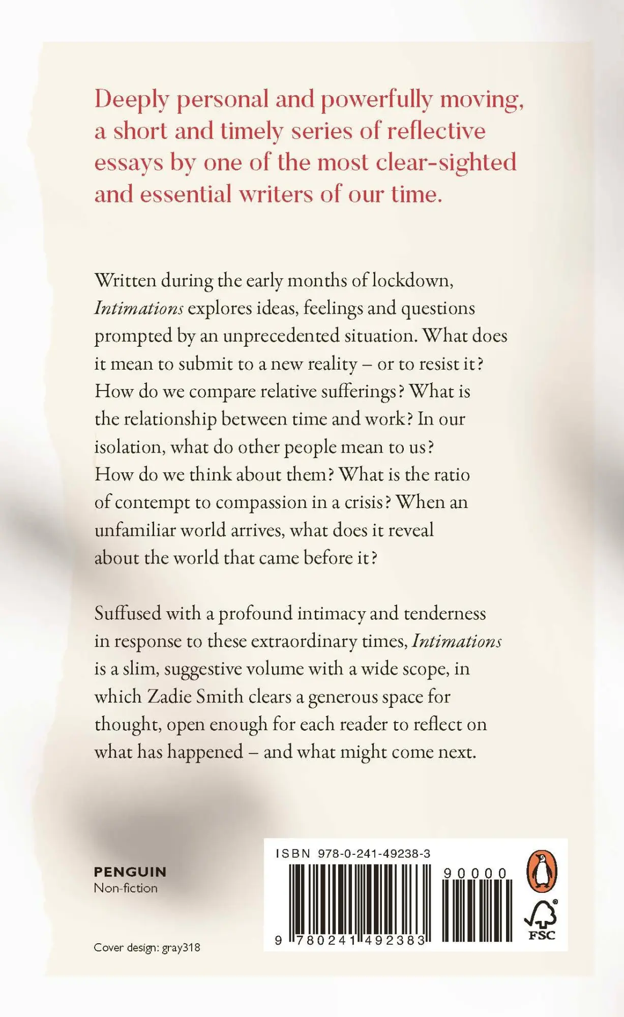 Rückseite: 9780241492383 | Intimations | Six Essays | Zadie Smith | Taschenbuch | 84 S. | 2020