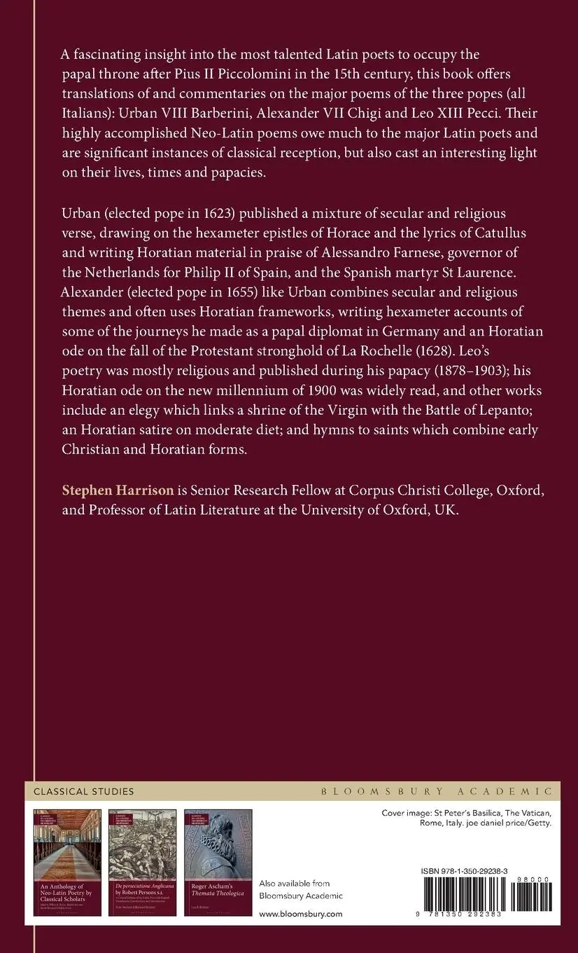 Rückseite: 9781350292383 | The Neo-Latin Verse of Urban VIII, Alexander VII and Leo XIII | Buch