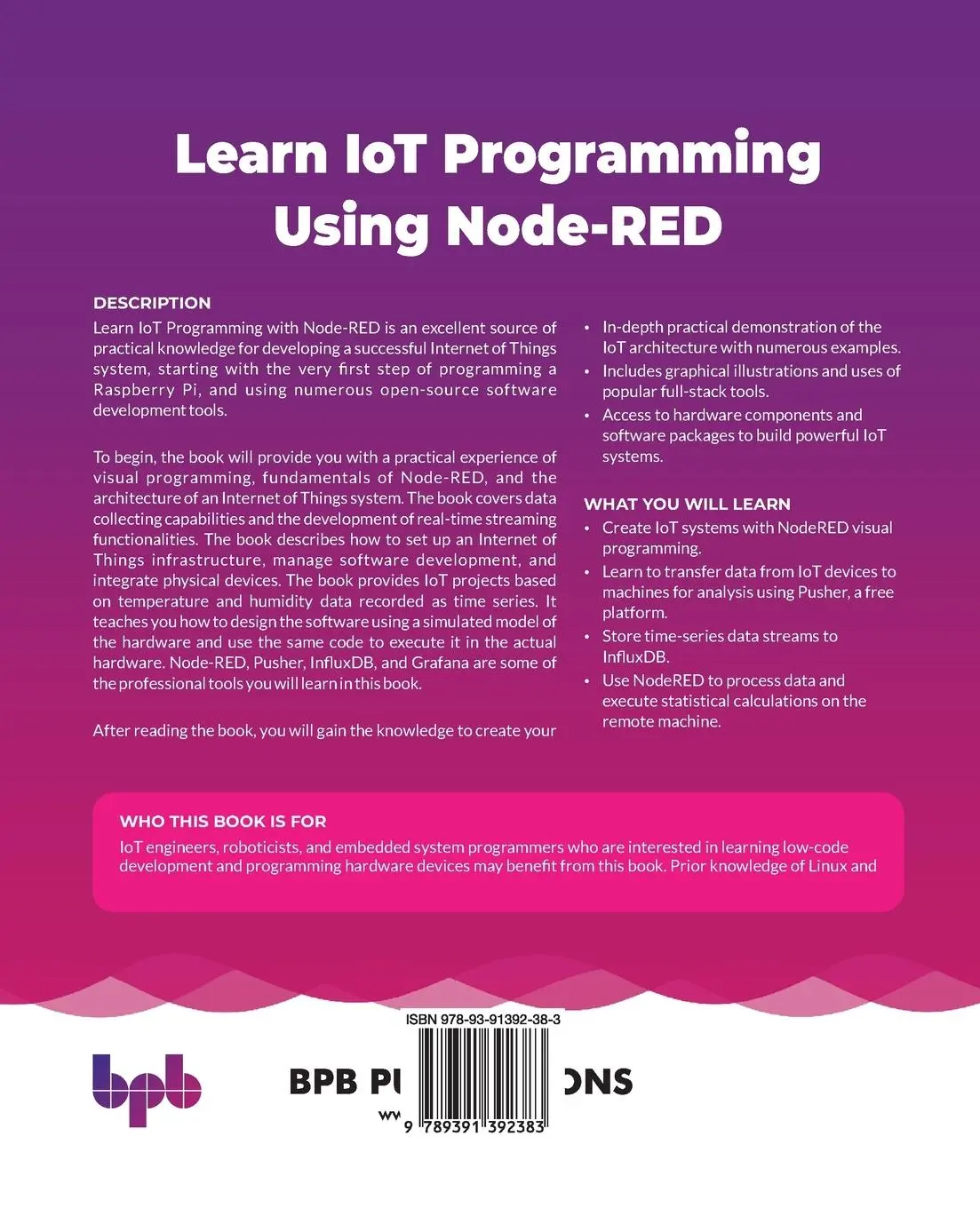 Rückseite: 9789391392383 | Learn IoT Programming Using Node-RED | Bernardo Ronquillo Japón | Buch
