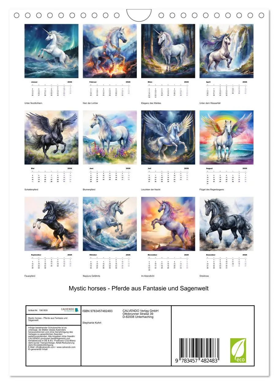 Bild: 9783457482483 | Mystic horses - Pferde aus Fantasie und Sagenwelt (Wandkalender...