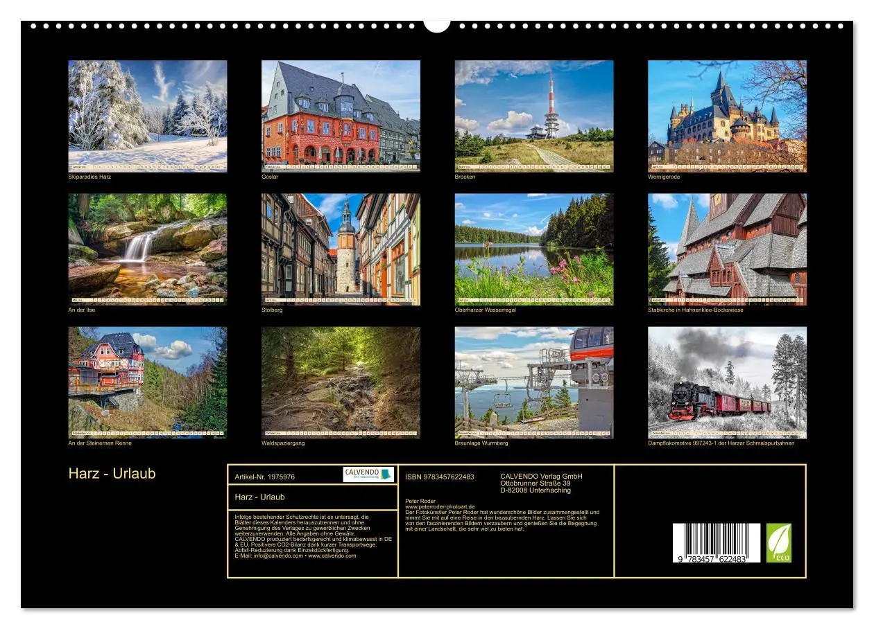 Bild: 9783457622483 | Harz - Urlaub (Wandkalender 2026 DIN A2 quer), CALVENDO Monatskalender