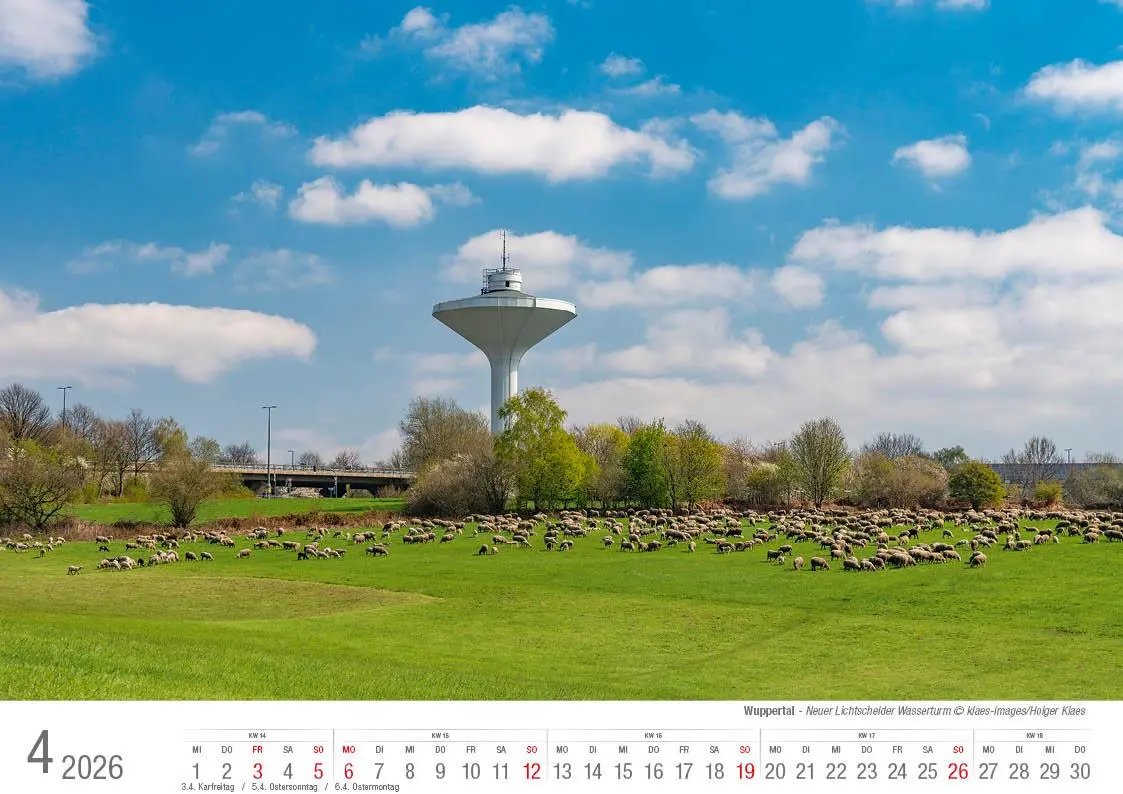 Bild: 9783965352483 | Wuppertal 2026 Bildkalender A4 Spiralbindung | Holger Klaes | Kalender
