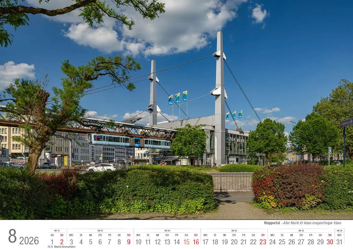 Bild: 9783965352483 | Wuppertal 2026 Bildkalender A4 Spiralbindung | Holger Klaes | Kalender