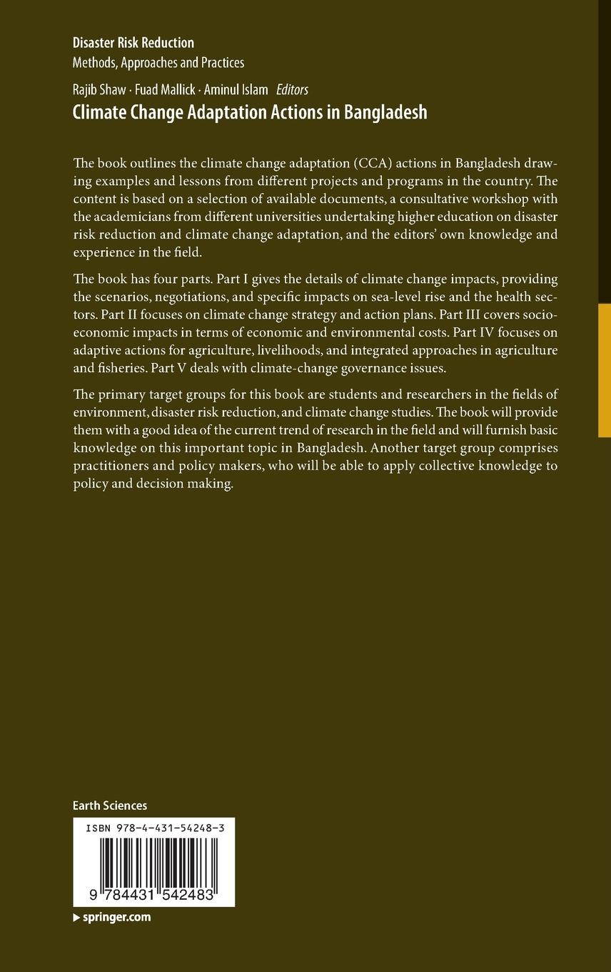 Rückseite: 9784431542483 | Climate Change Adaptation Actions in Bangladesh | Rajib Shaw (u. a.)
