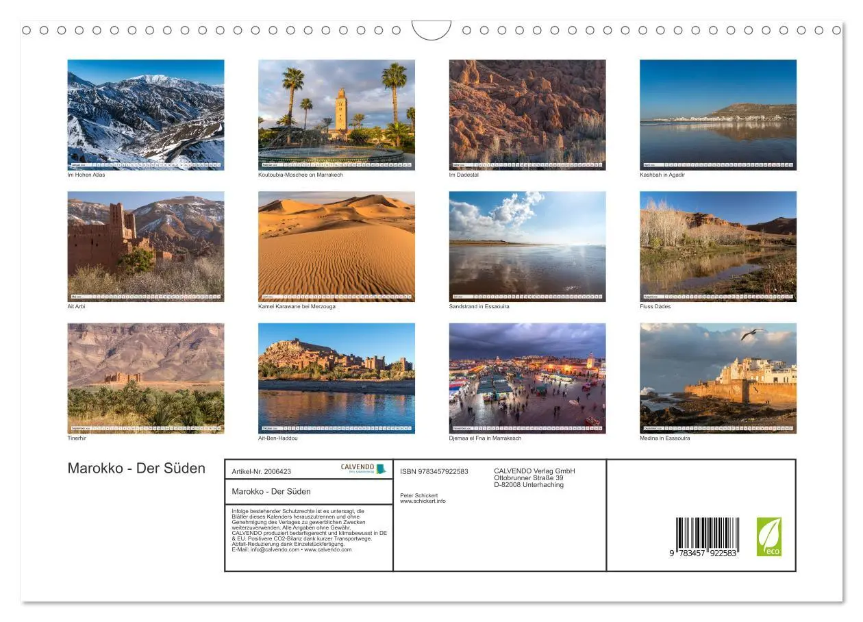 Bild: 9783457922583 | Marokko - Der Süden (Wandkalender 2026 DIN A3 quer), CALVENDO...