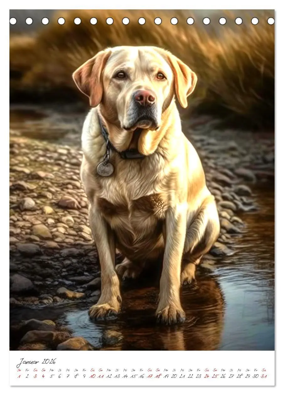 Bild: 9783516322583 | Der Labrador (Tischkalender 2026 DIN A5 hoch), CALVENDO Monatskalender