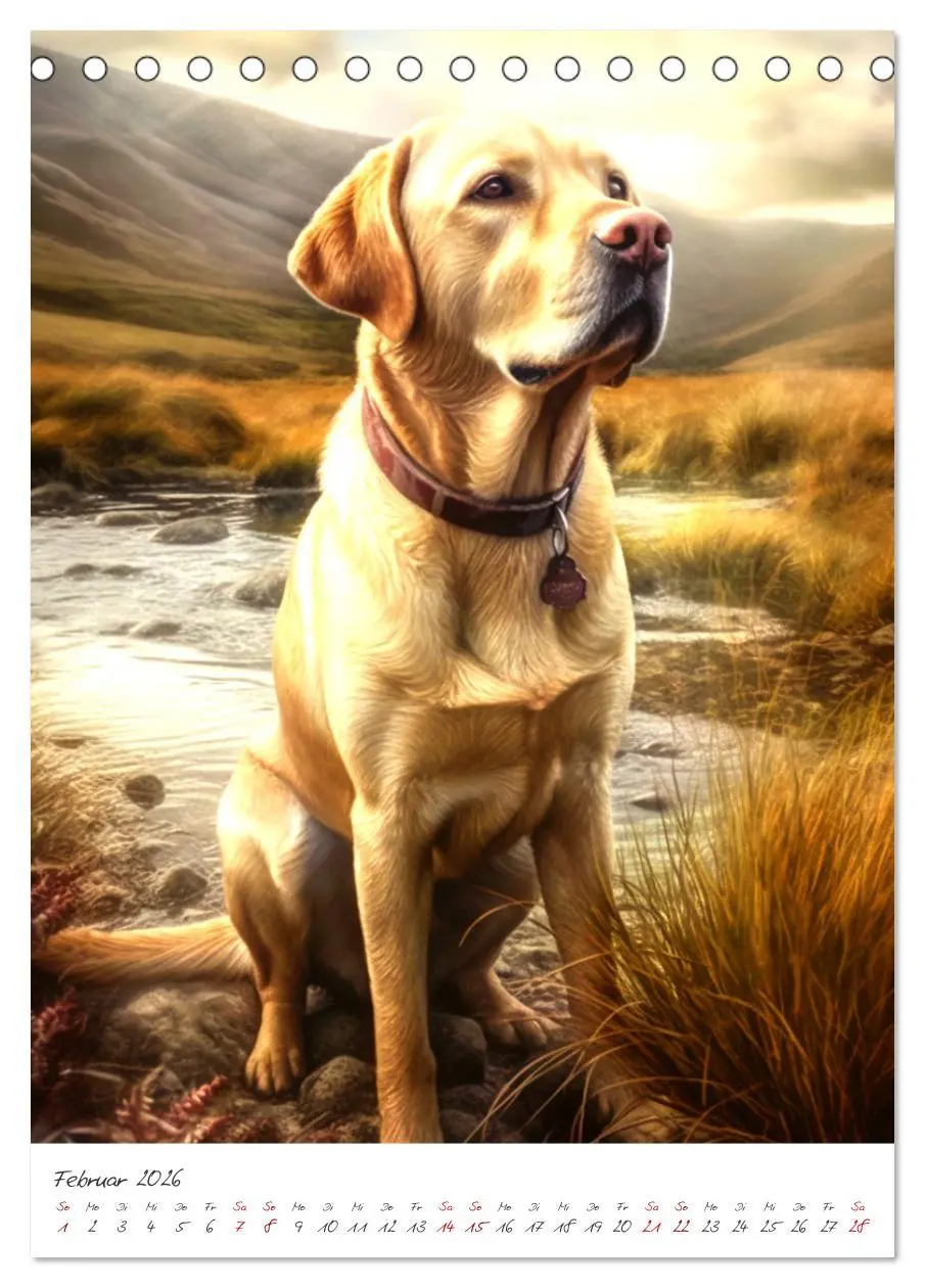Bild: 9783516322583 | Der Labrador (Tischkalender 2026 DIN A5 hoch), CALVENDO Monatskalender