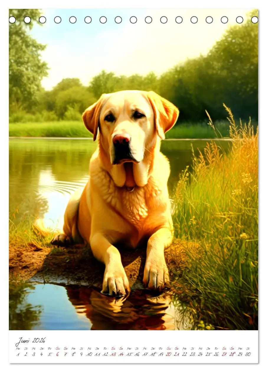 Bild: 9783516322583 | Der Labrador (Tischkalender 2026 DIN A5 hoch), CALVENDO Monatskalender