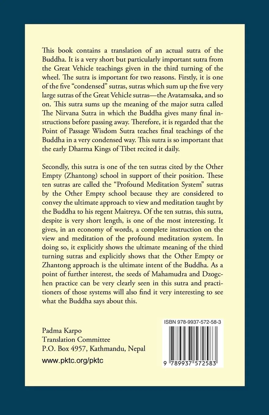 Rückseite: 9789937572583 | The Noble One Called Point of Passage Wisdom, a Great Vehicle Sutra