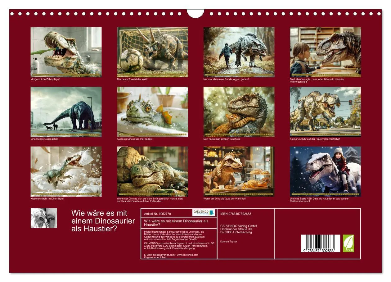 Bild: 9783457392683 | Wie wäre es mit einem Dinosaurier als Haustier? (Wandkalender 2026...