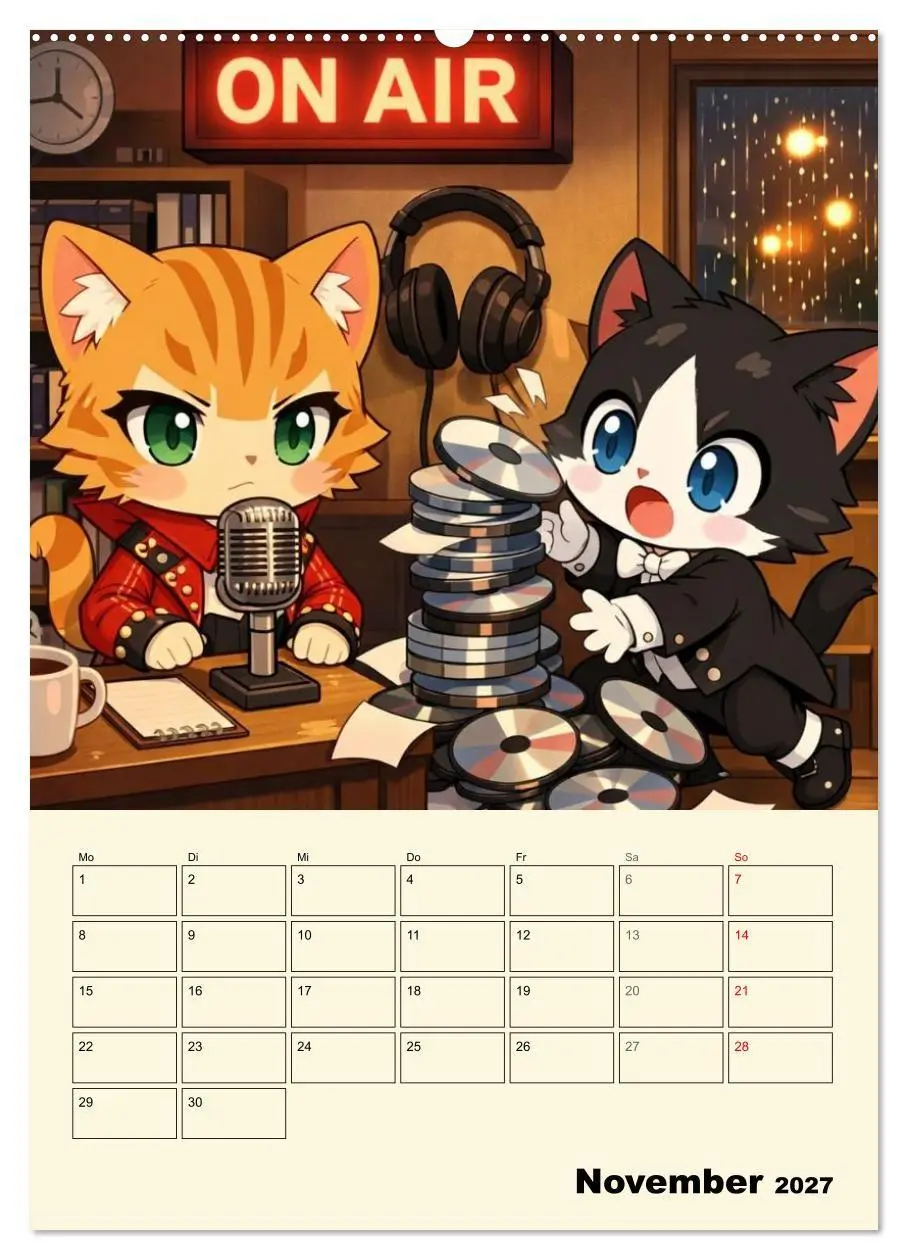 Bild: 9783516792683 | Mia und die Miezband (Wandkalender 2027 DIN A2 hoch), CALVENDO...