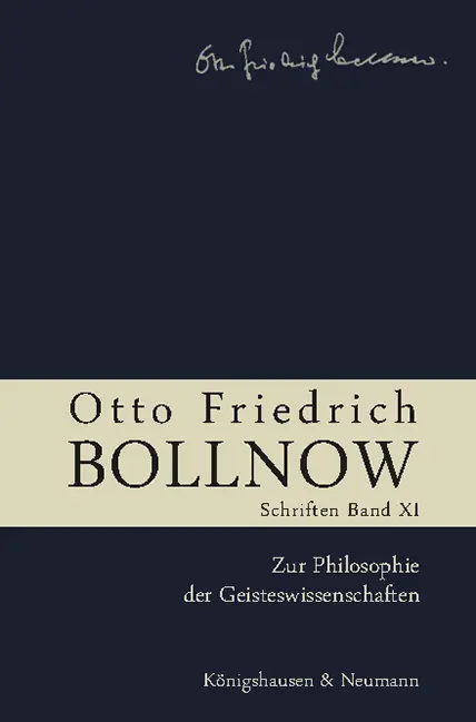 Cover: 9783826042683 | Otto Friedrich Bollnow: Schriften | Band 11: Studien zur Hermeneutik
