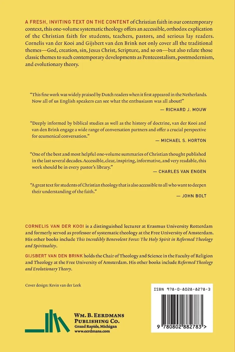Rückseite: 9780802882783 | Christian Dogmatics | An Introduction | C van der Kooi | Taschenbuch