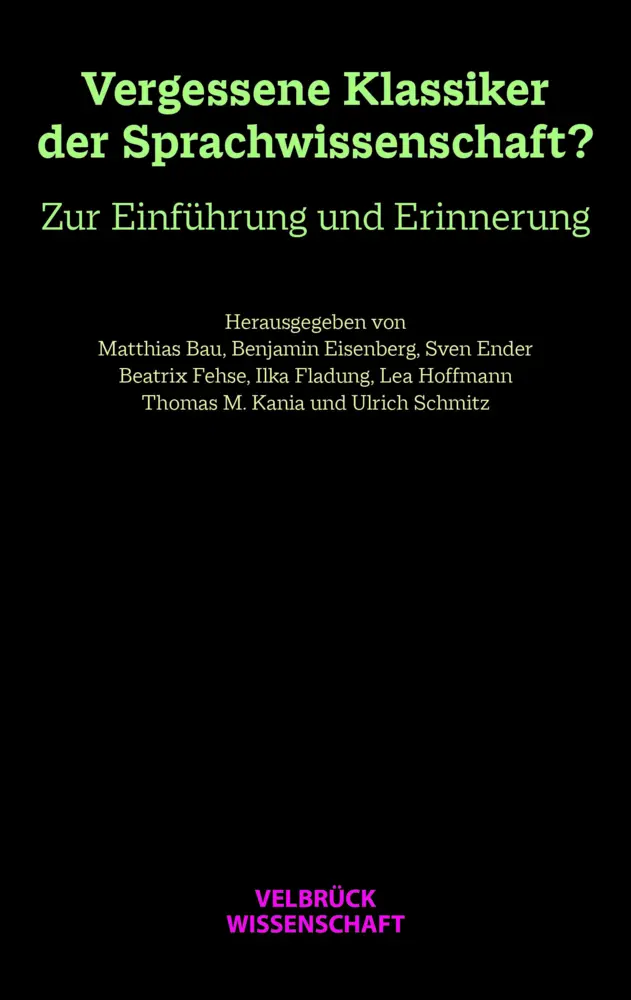 Cover: 9783958322783 | Vergessene Klassiker der Sprachwissenschaft? | Hoffmann | Buch | 2022