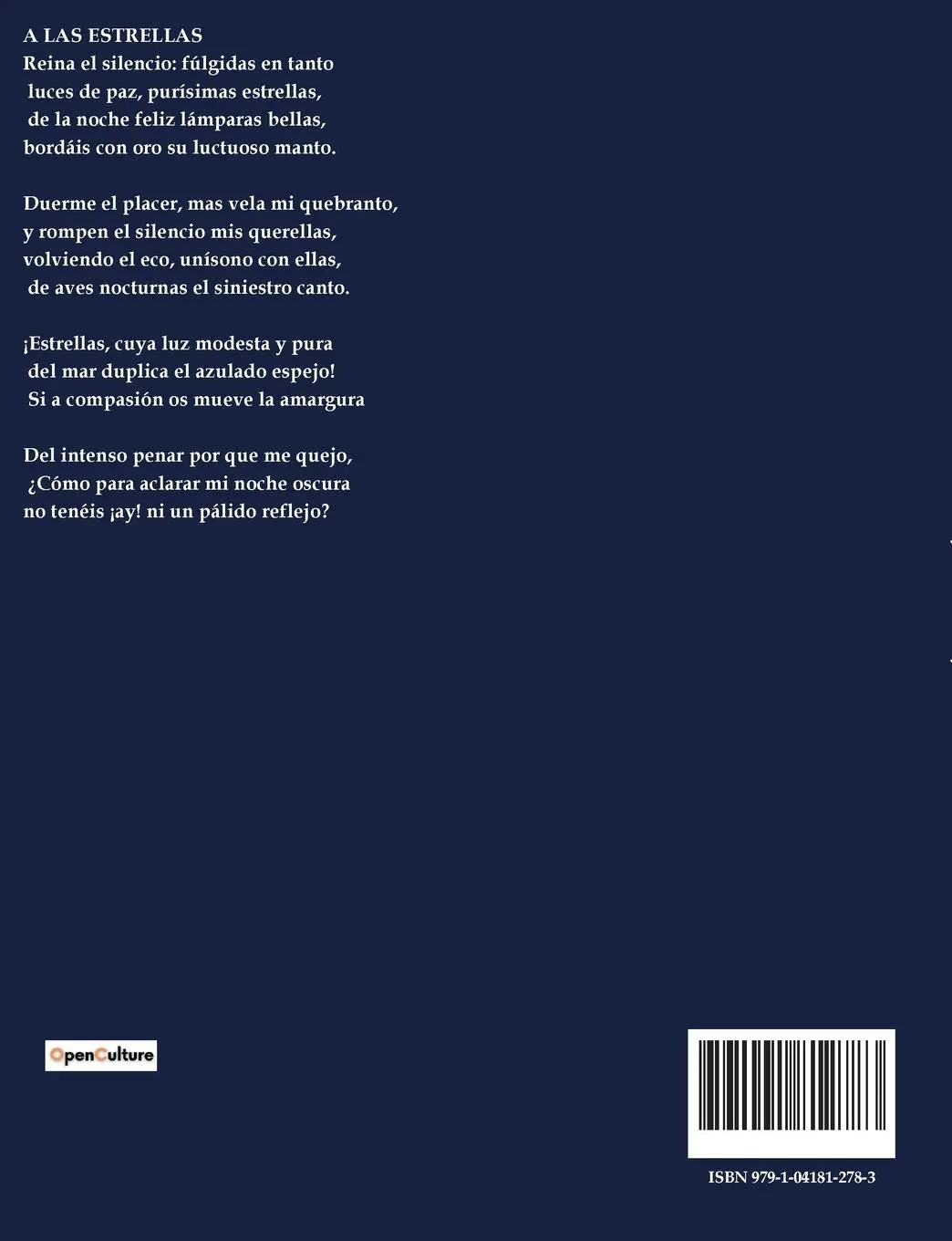 Rückseite: 9791041812783 | SELECCIÓN DE POESÍA | Gertrudis Gómez De Avellaneda | Taschenbuch