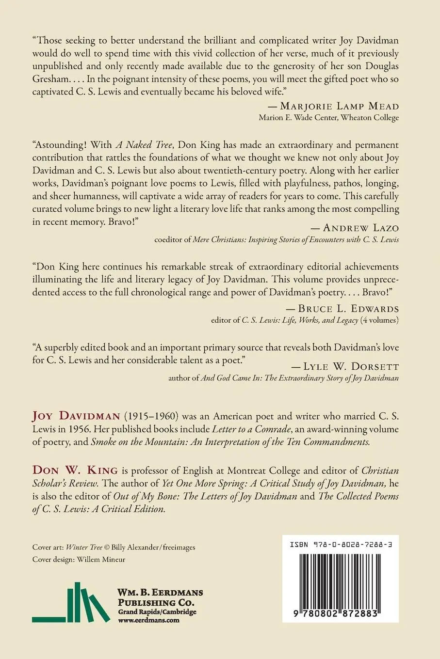 Rückseite: 9780802872883 | Naked Tree | Love Sonnets to C. S. Lewis and Other Poems | Davidman