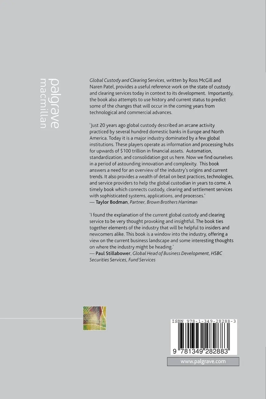 Rückseite: 9781349282883 | Global Custody and Clearing Services | R. McGill (u. a.) | Taschenbuch