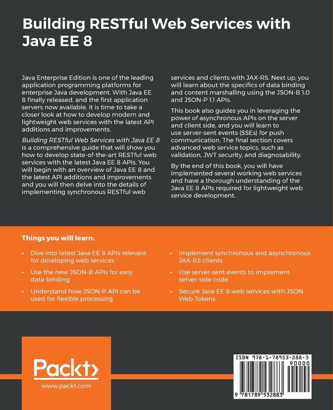 Rückseite: 9781789532883 | Building RESTful Web Services with Java EE 8 | Mario-Leander Reimer