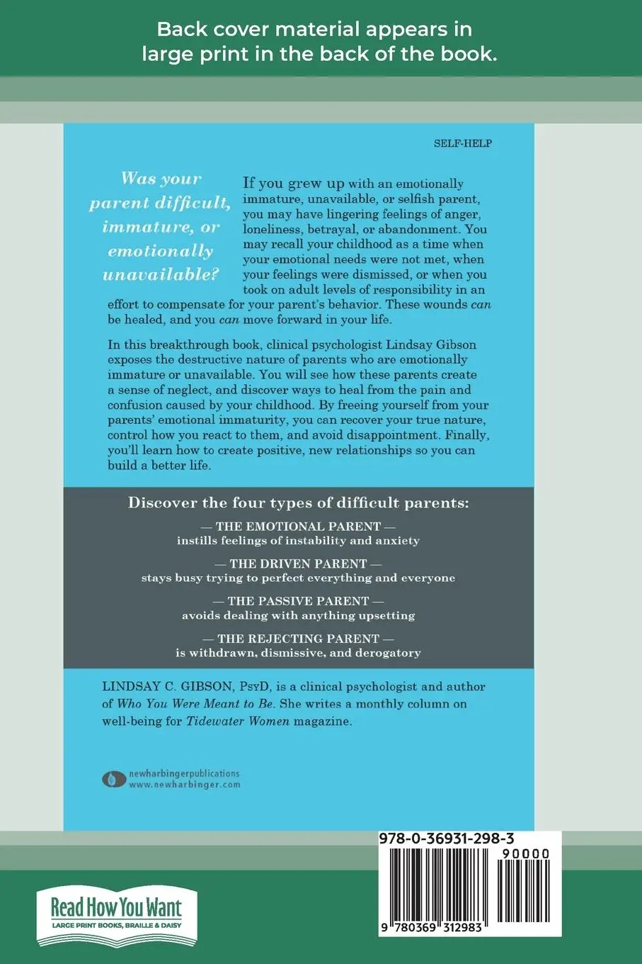 Rückseite: 9780369312983 | Adult Children of Emotionally Immature Parents | Lindsay C. Gibson