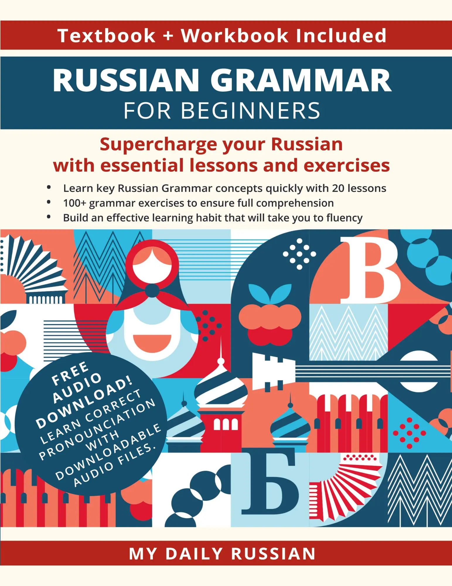 Cover: 9781684892983 | Russian Grammar for Beginners Textbook + Workbook Included | Russian
