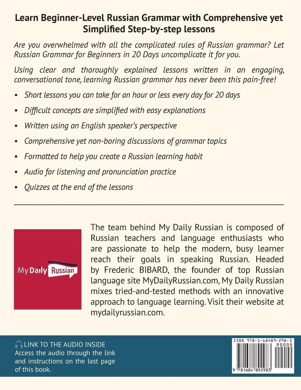 Rückseite: 9781684892983 | Russian Grammar for Beginners Textbook + Workbook Included | Russian