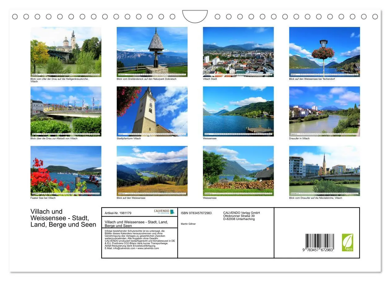 Bild: 9783457672983 | Villach und Weissensee - Stadt, Land, Berge und Seen (Wandkalender...