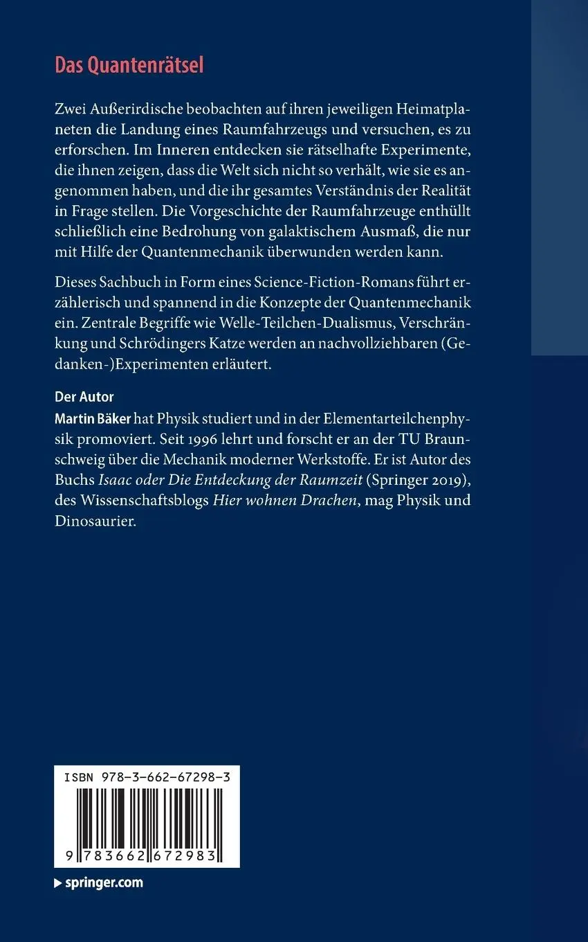 Rückseite: 9783662672983 | Das Quantenrätsel | Ein Science-Fiction-Roman zur Quantenmechanik | x