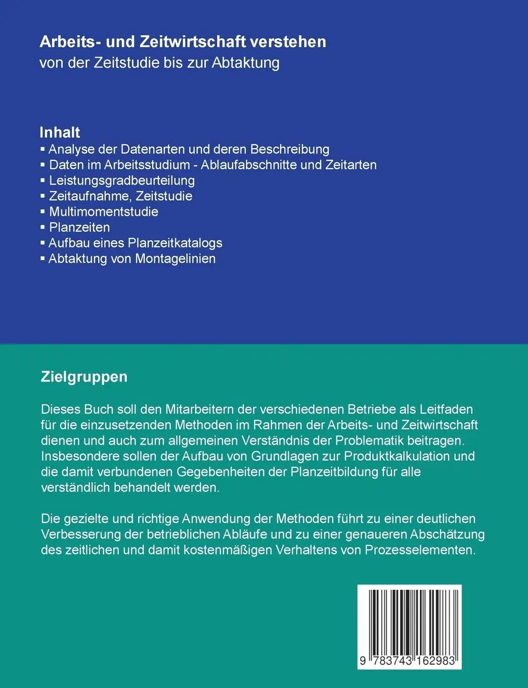 Rückseite: 9783743162983 | Arbeits- und Zeitwirtschaft verstehen | Werner Fricke | Taschenbuch