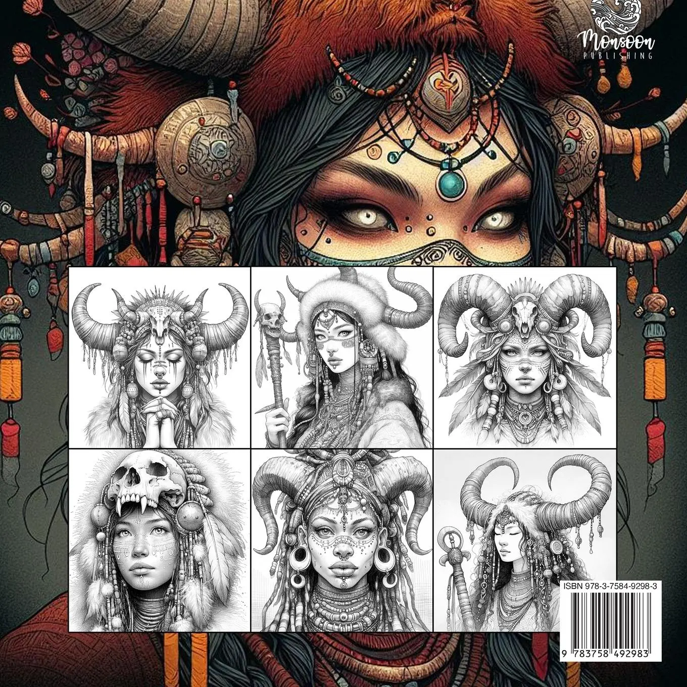 Rückseite: 9783758492983 | Shaman Coloring Book for Adults 2 | Monsoon Publishing | Taschenbuch