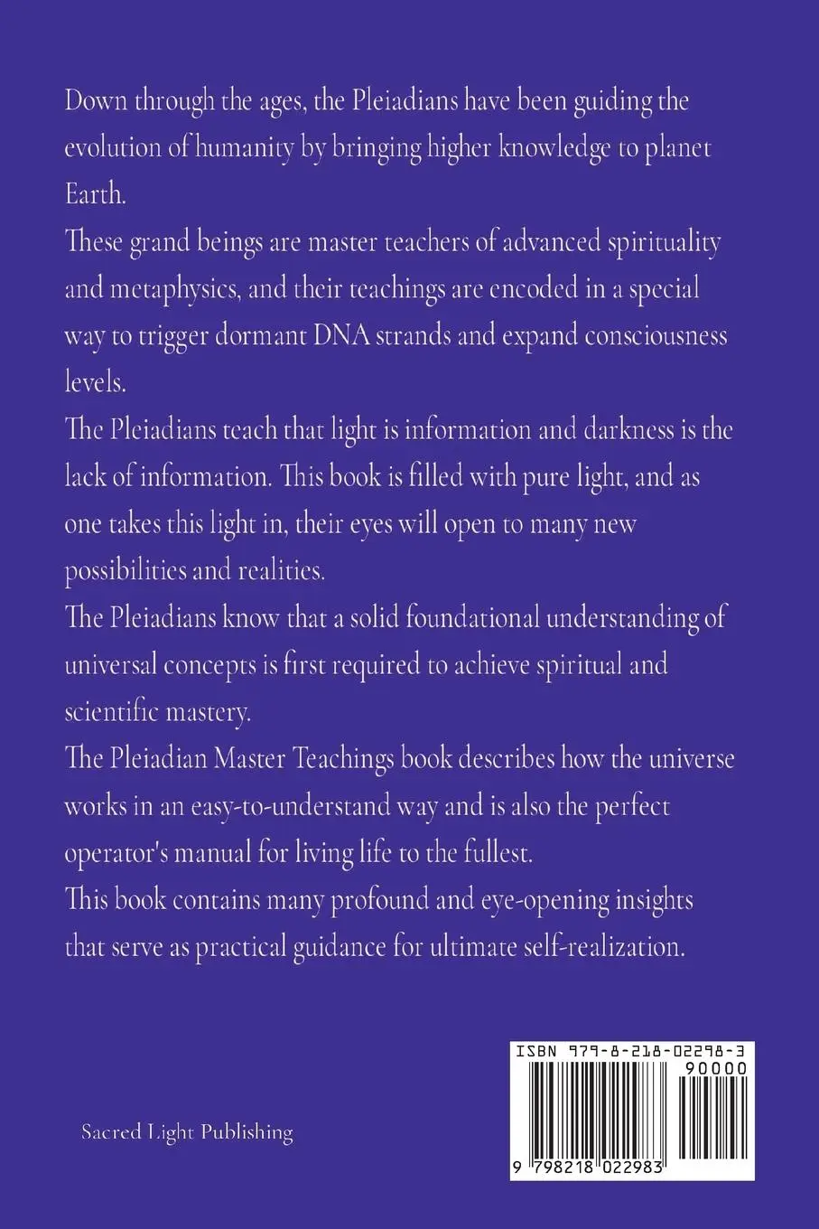 Rückseite: 9798218022983 | Pleiadian Master Teachings | Concepts From the Realms of Light | Love