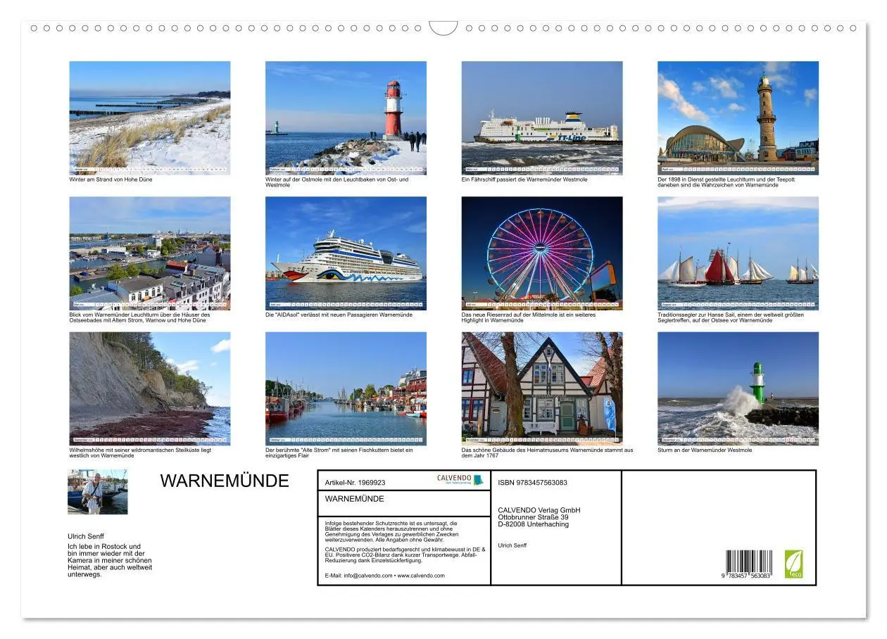 Bild: 9783457563083 | WARNEMÜNDE (Wandkalender 2026 DIN A2 quer), CALVENDO Monatskalender
