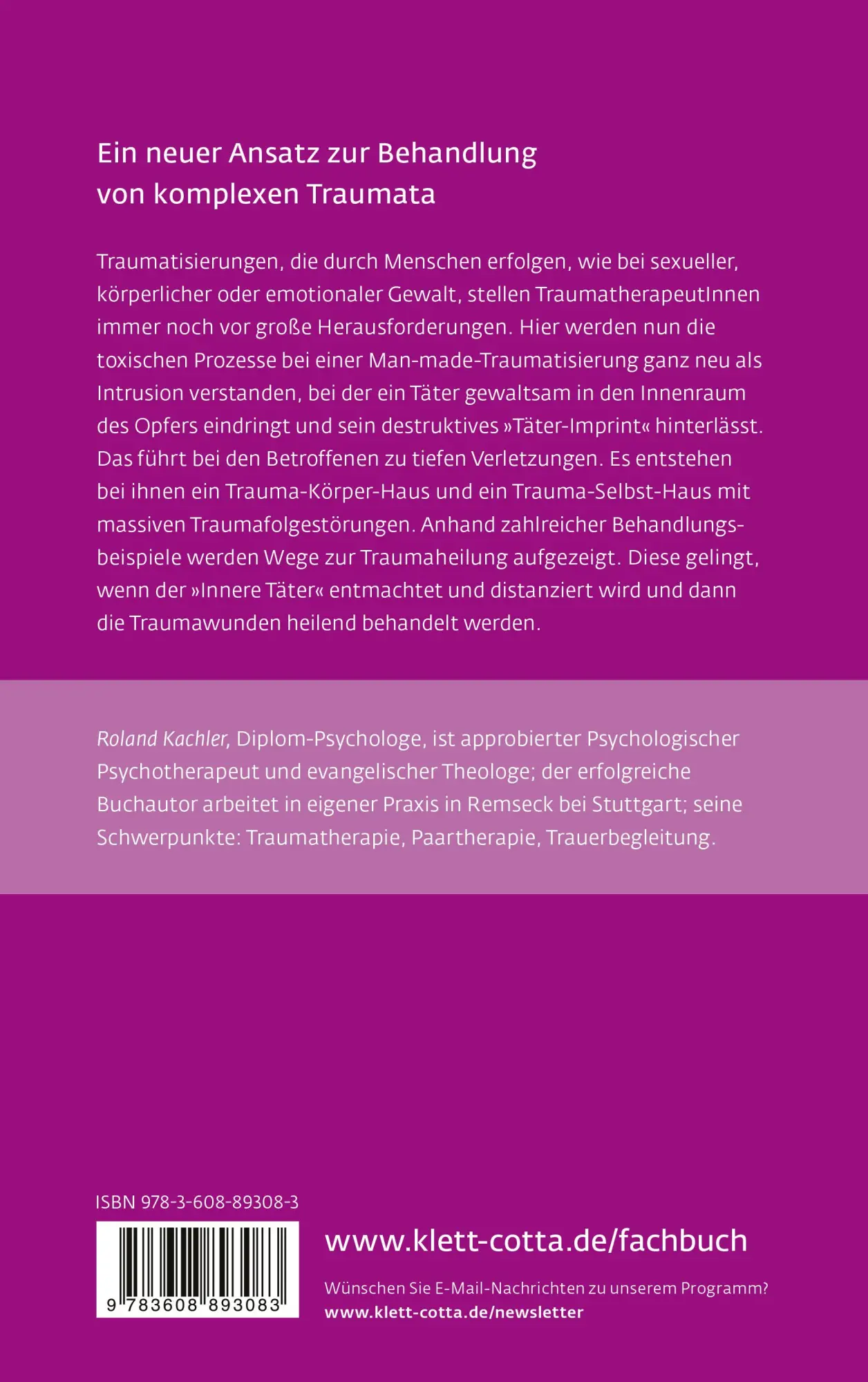 Rückseite: 9783608893083 | Psychotherapie bei Komplextraumata (Leben Lernen, Bd. 334) | Kachler