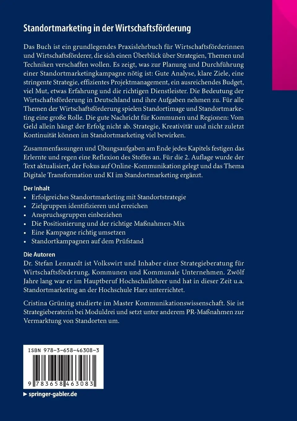 Rückseite: 9783658463083 | Standortmarketing in der Wirtschaftsförderung | Grüning (u. a.) | Buch