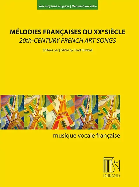 Mélodies françaises du 20e siècle pour voix moyenne ou grave et piano partition (fr/en)