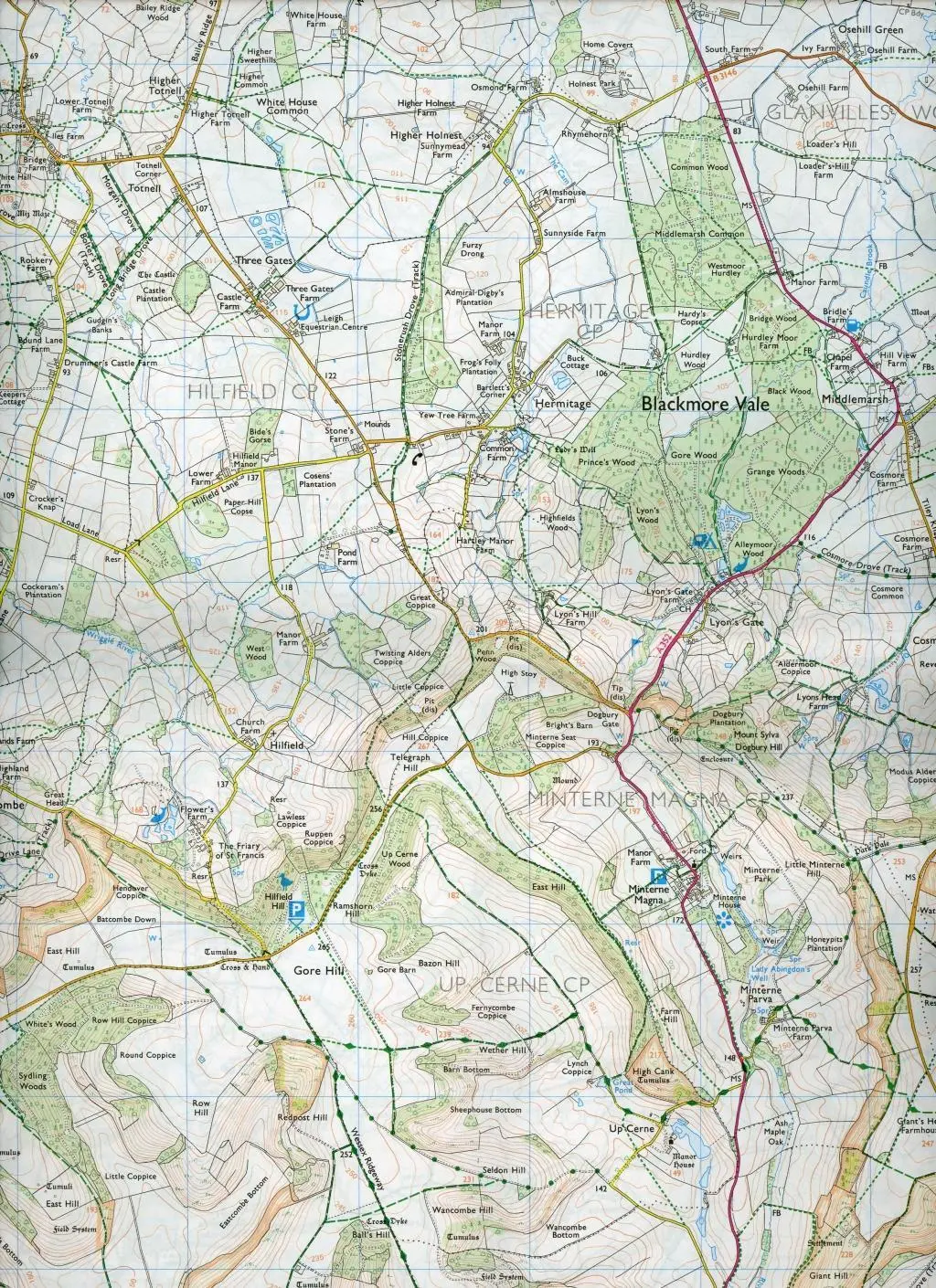 Bild: 9780319243183 | Cerne Abbas and Bere Regis, Blandford Forum and Beaminster | Survey