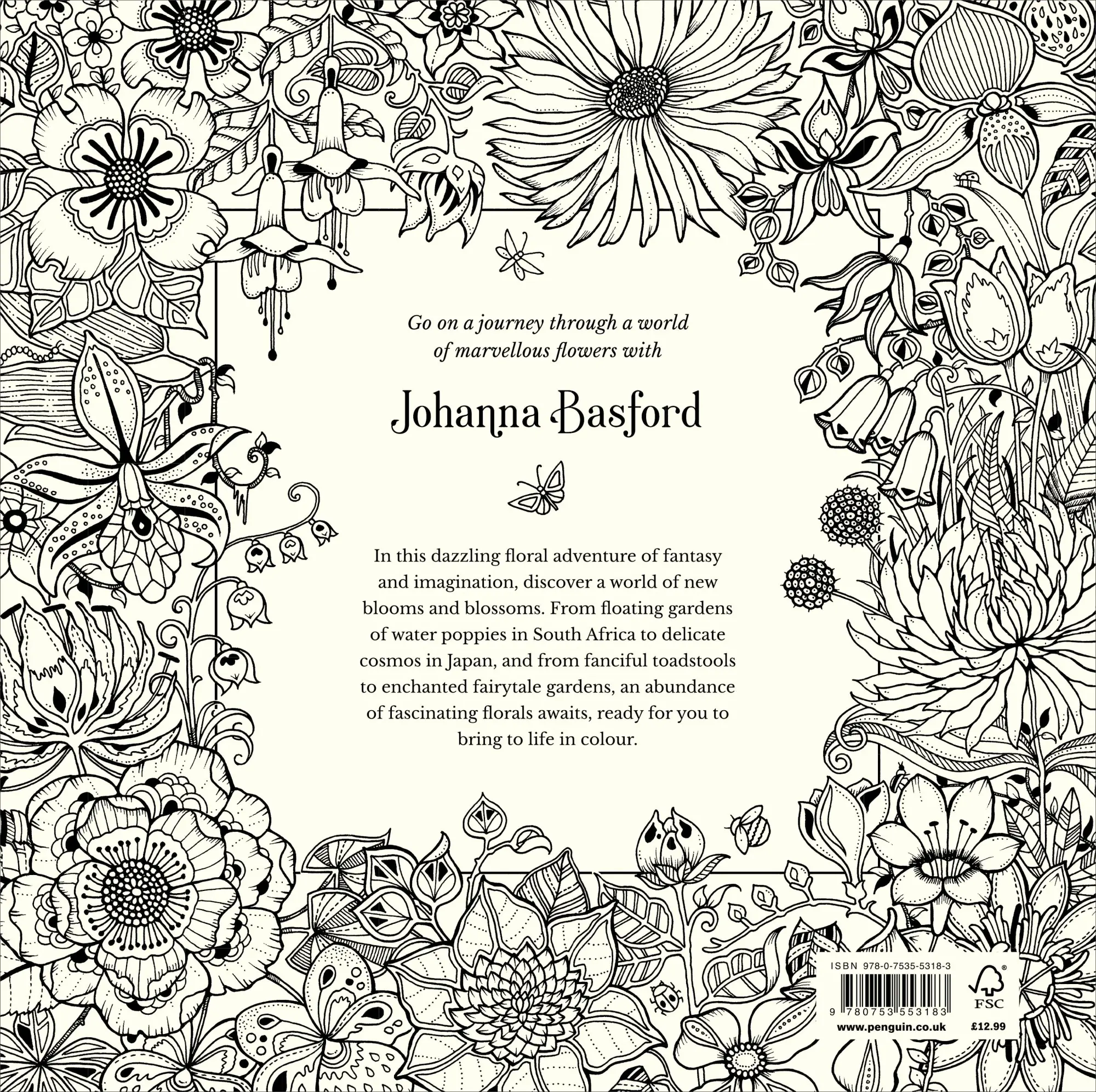 Rückseite: 9780753553183 | World of Flowers | A Colouring Book and Floral Adventure | Basford