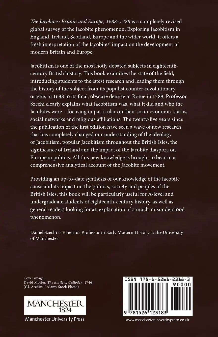 Rückseite: 9781526123183 | The Jacobites | Britain and Europe, 1688-1788 2nd edition | Szechi