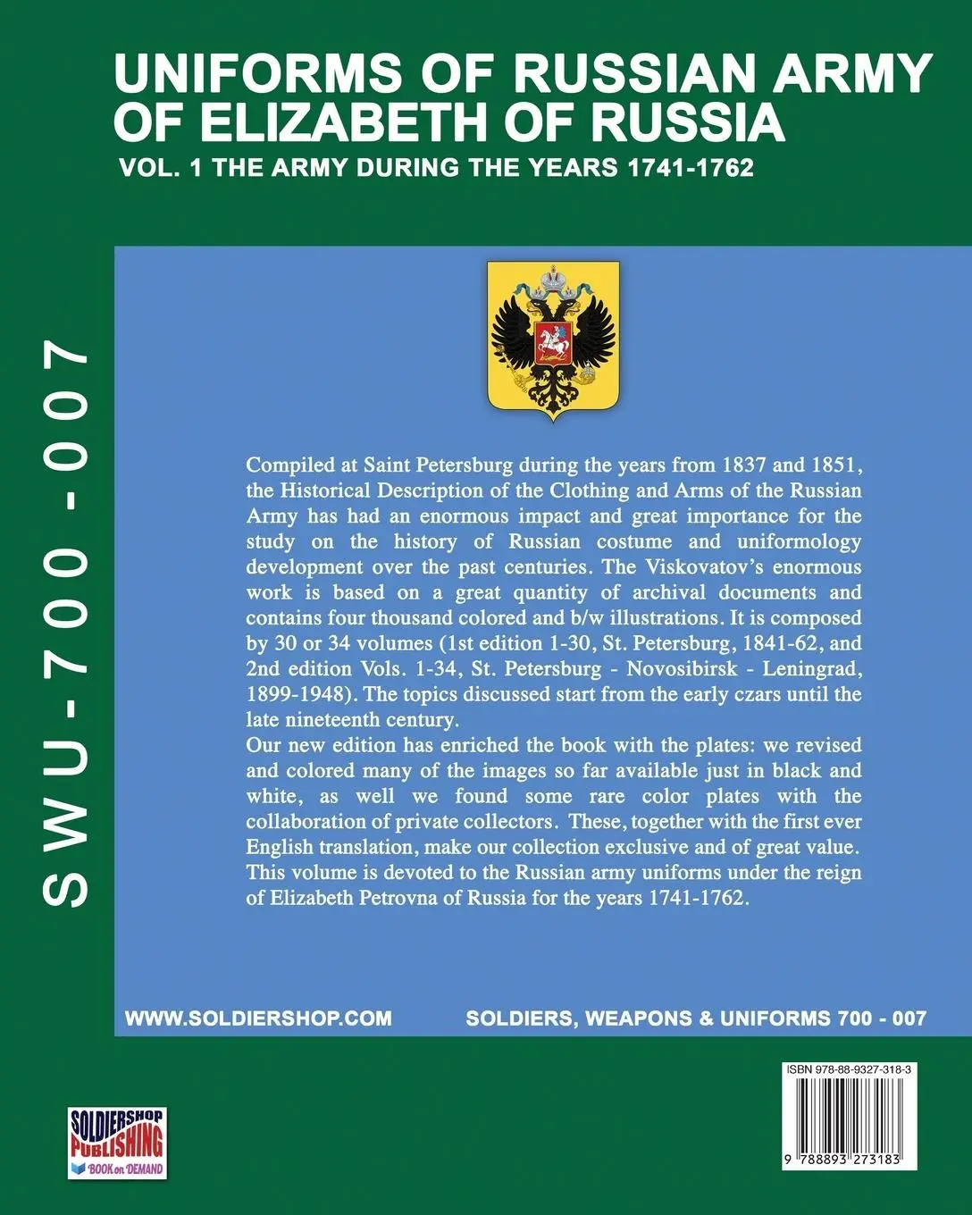 Rückseite: 9788893273183 | Uniforms of Russian army of Elizabeth of Russia Vol. 1 | Cristini