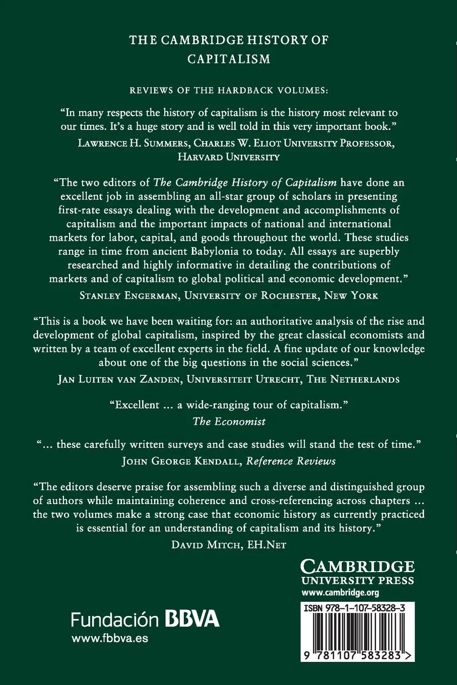 Rückseite: 9781107583283 | The Cambridge History Capitalism v1 | Larry Neal (u. a.) | Taschenbuch