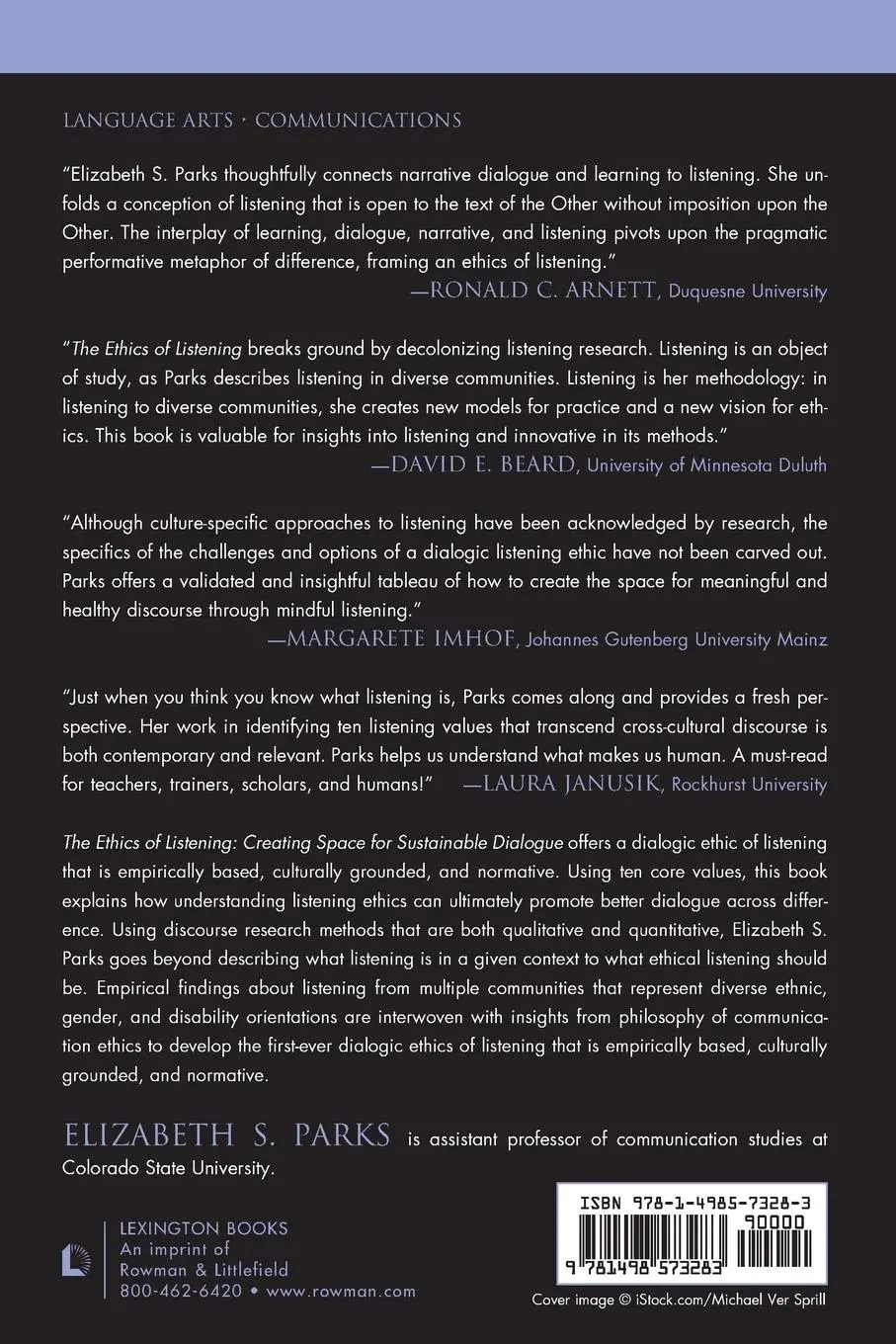 Rückseite: 9781498573283 | Ethics of Listening | Creating Space for Sustainable Dialogue | Parks