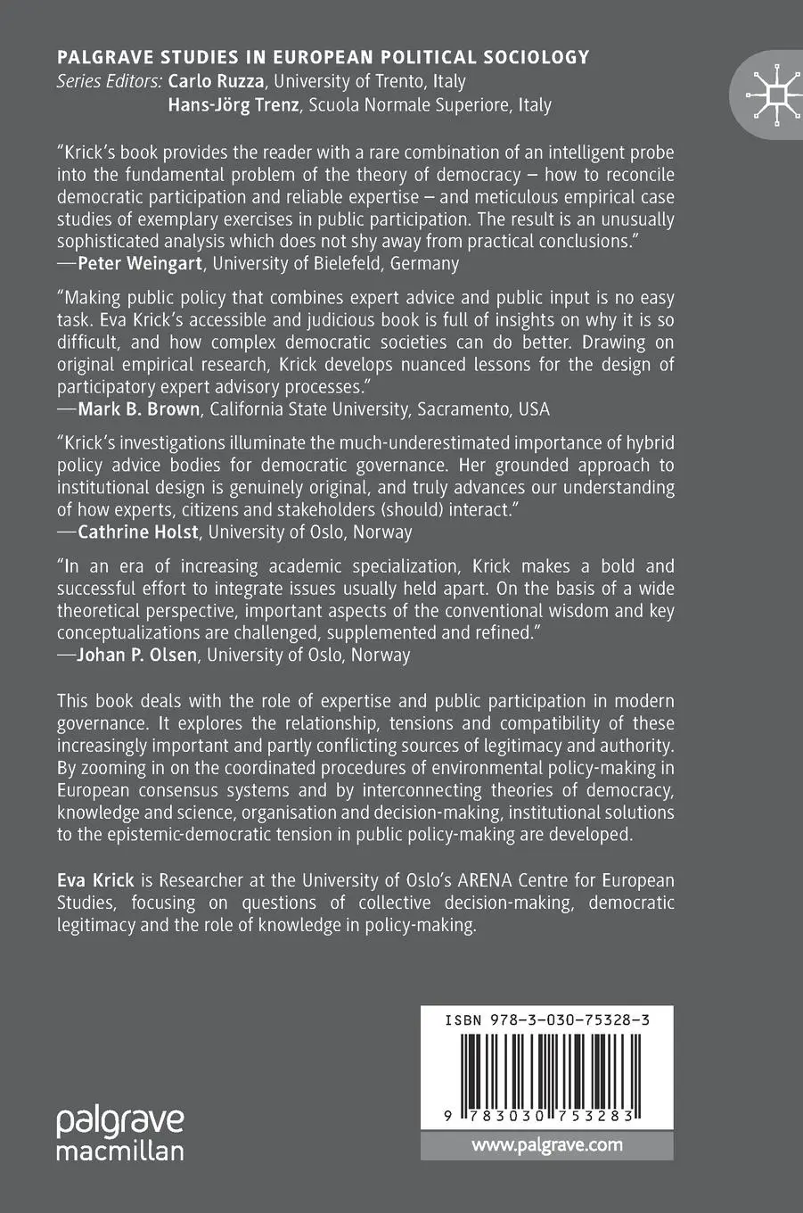 Rückseite: 9783030753283 | Expertise and Participation | Eva Krick | Buch | xv | Englisch | 2021