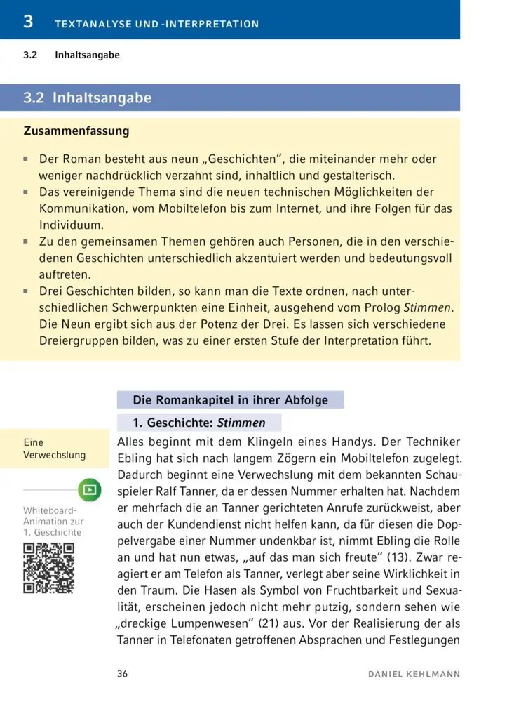 Bild: 9783129303283 | Ruhm von Daniel Kehlmann | Textanalyse und Interpretation | Kehlmann